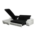 Canap dangle convertible en tissu et simili mirabeau - bicolore noir / blanc - angle gauche
