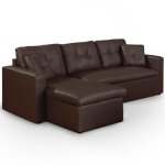 Canapé dangle convertible toledo marron - réversible - cuir - 3 places - contemporain - design Canapé dangle convertible toledo marron - réversible - cuir - 3 places - contemporain - design