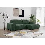 Canap� dangle droit convertible en velours c�tel� vert sapin amelia