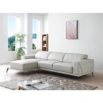 Canap dangle gauche en cuir de buffle beige andor