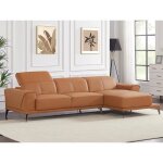 Canap� dangle droit en cuir de buffle camel andor