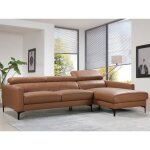 Canap dangle en cuir de buffle florence - camel - angle droit