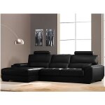 Canap dangle en cuir metropolitan ii - noir - angle gauche - salon dangle metropolitan ii en cuir