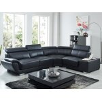Canap dangle en cuir nahia - noir - angle droit
