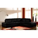 Canap dangle en cuir - onyx ii - noir - angle droit - confort moelleux
