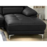 Canap dangle en cuir solange - noir - angle droit