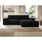 Canap� dangle droit convertible en velours c�tel� noir amelia
