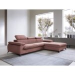 Canap� dangle droit convertible en velours rose samara