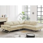 Canap� dangle droit relax �lectrique en cuir de vachette beige puno ii
