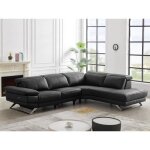 Canap dangle droit relax lectrique en cuir de vachette noir puno ii