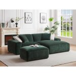 Canap� dangle droit en velours c�tel� vert sapin tirono de maison c�phy