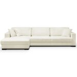 Canap� dangle � gauche convertible 5 places en tissu bouclette beige - robin