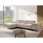 Canap dangle gauche convertible en velours beige sepina de pascal morabito