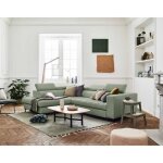 Olinda - canap dangle gauche - 5 places - convertible avec coffre et ttires rglables - en tissu - ...