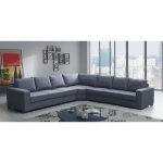 Canap angle lili 7 places gris tissu