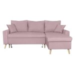 Canap� dangle maria scandinave r�versible et convertible avec coffre en tissu - vieux rose - l227 x 148 ...