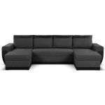 Milan - canap� dangle panoramique - convertible - 7 places - 2 coffres de rangement - noir / gris