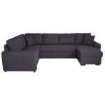 Canap� dangle panoramique convertible r�versible - tissu gris - l 313 x p 213 x h 90 cm - hamilton - ...