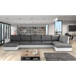 Canap dangle panoramique wilo avec lit - angle droit gris et blanc