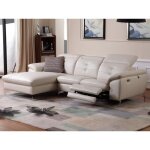 Canap dangle relax lectrique en cuir de buffle lismore - blanc - angle gauche - relaxation - vente ...