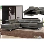 Canapé dangle gauche relax électrique en cuir gris anthracite pascaline Canapé dangle gauche relax électrique en cuir gris anthracite pascaline