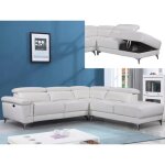 Canap dangle relax lectrique en cuir pascaline - ivoire - angle droit