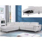 Canap dangle relax lectrique en cuir pascaline - ivoire - angle gauche