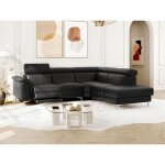 Canap dangle relax lectrique en cuir sitia - noir - angle droit