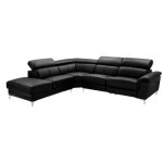 Canap dangle relax lectrique en cuir sitia - noir - angle gauche