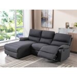 Canap� dangle gauche relax �lectrique en tissu gris anthracite lunano