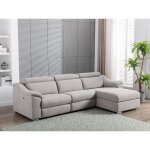 Canapé dangle relax électrique en tissu gris clair pedrera - angle droit Canapé dangle relax électrique en tissu gris clair pedrera - angle droit