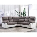 Canap� dangle relax gris et blanc en microfibre et simili tolzano