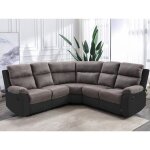 Canap dangle relax gris et noir en microfibre et simili tolzano