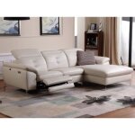 Canap dangle relaxation lectrique en cuir de buffle lismore - blanc - angle droit