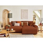 Pivoine - canap� dangle r�versible - 4 places - convertible avec coffre - en velours c�tel� - terracotta ...