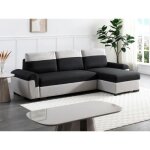 Canap� dangle r�versible et convertible en tissu noir et gris clair gaby ii