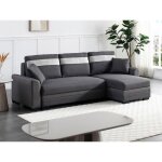 Canap� dangle r�versible et convertible en tissu et simili anthracite giany ii