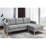 Canap dangle rversible en tissu gris chin bartolome