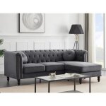 Canap dangle rversible en velours anthracite turner