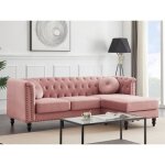 Canap dangle rversible en velours vieux rose turner