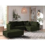Rune - canap dangle - avec pouf dappoint - 4 places - style scandinave - droit - vert
