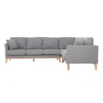 Canap� dangle scandinave 5 - 6 places en tissu gris clair d�houssable oslo - miliboo