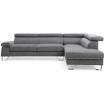 Menzzo canap� dangle avec t�ti�res relevables quentin velours gris fonc� - l260 x p180 x h72 cm