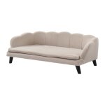 Canap� pour animaux en velours et pi�tement bois - beige - l. 97 x p. 59 x h. 35 cm - parupa