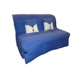 Canap� bz convertible soan bleu 140 * 200cm matelas confort bultex inclus