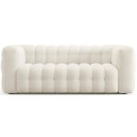 Canap� capitonn� 3 places en tissu chenille beige clair - cester