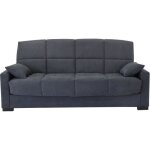 Canap clic clac 3 places - gris anthracite - matelas 14 cm - 130 x 190 cm - megan