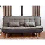 Canap� clic - clac en tissu mishan - gris - 3 places - vente - unique