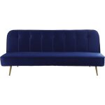 Canap� clic clac en velours james - 180 x 83 x 75 cm - 3 places - bleu fonc�