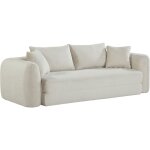 Canap� compress� convertible - 2 / 3 places - marin - tissu beige cr�me - 239 x 111 x 87 cm